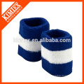 Terry cotton cheap custom wholesale striped color wrist sweatbands